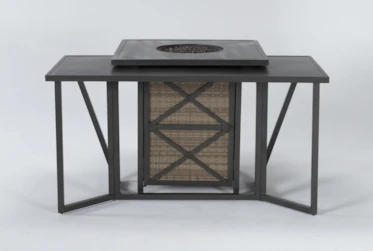 Capri 72" Outdoor Firepit Bar Table With Bar Table