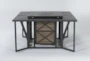 Capri 72" Outdoor Fire Pit Bar Table With Two Bar Tables - Front