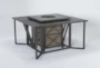 Capri 72" Outdoor Fire Pit Bar Table With Two Bar Tables - Side