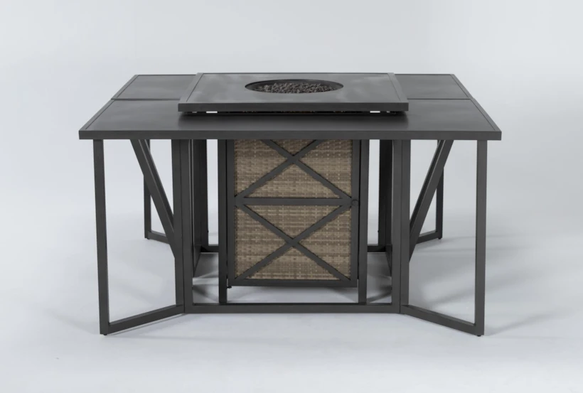 Capri 72" Outdoor Fire Pit Bar Table With Two Bar Tables - 360