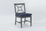 Martinique Navy Outdoor Dining Side Chair - Side