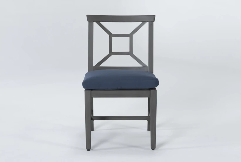 Martinique Navy Outdoor Dining Side Chair - 360