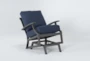 Martinique Navy Outdoor Glider Lounge Chair - Side