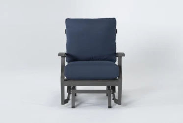 Martinique Navy Outdoor Glider Lounge Chair