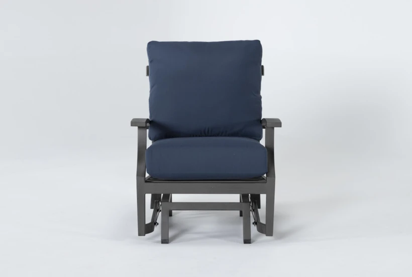 Martinique Navy Outdoor Glider Lounge Chair - 360