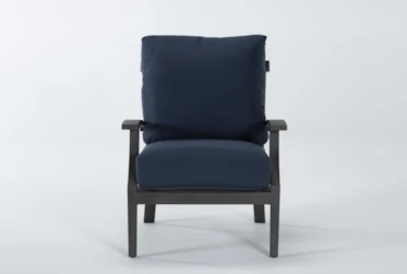 Martinique Navy Outdoor Lounge Chair