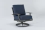 Martinique Navy Outdoor Swivel Lounge Chair - Side