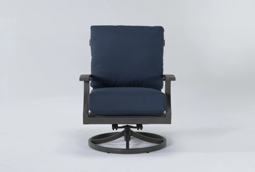 Martinique Navy Outdoor Swivel Lounge Chair
