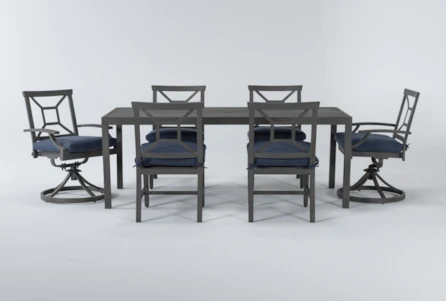 Martinique Navy Outdoor Dining Set For 6 - Main
