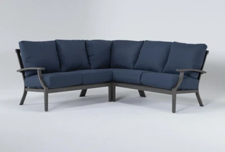 Martinique Navy Outdoor 3 Piece Sectional - Main