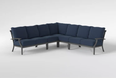 Martinique Navy Outdoor 5 Piece Sectional