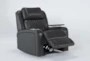 Madrid Leather Home Theater Power Recliner With Power Headrest, Power Lumbar, Wireless Charging And Table - Side