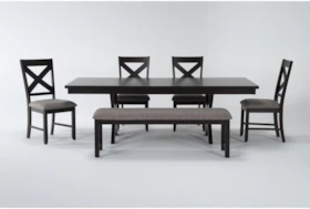 Pollie Extension Dining With Bench Set For 6