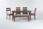 Elle 65" Kitchen Dining With Bench + Side Chair Set For 6 - Signature