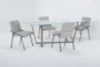 Daphne 79" Glass Dining With Side Chair Set For 4 - Side