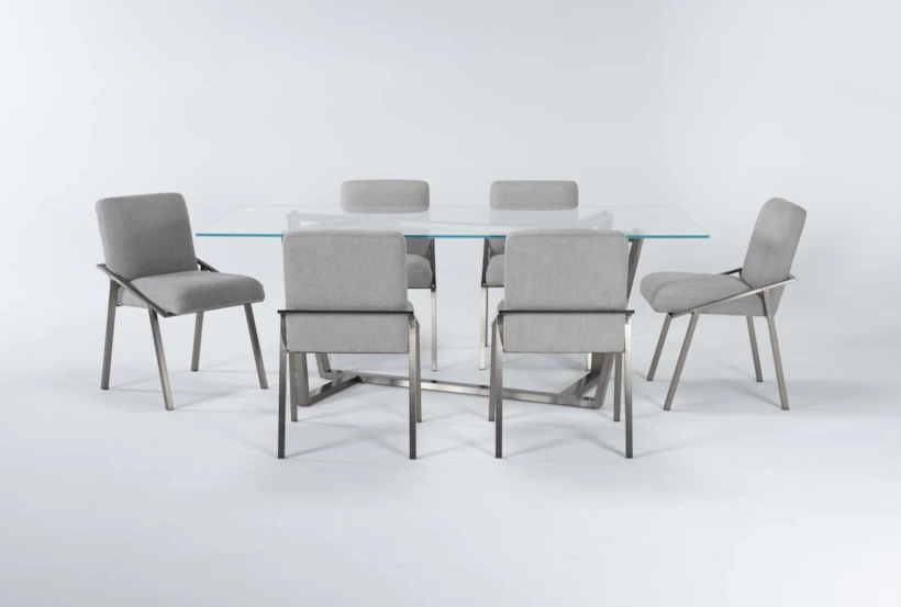 Daphne Glass Dining Set For 6 - 360