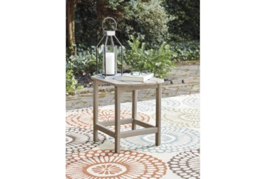 Verbena Taupe Outdoor End Table