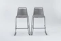 Caspian Grey Outdoor 30" Barstool with Back Set of 2 - Signature