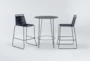 Caspian Outdoor Bar With Navy Barstools Set For 2 - Signature