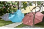 Outdoor Market Crystal Blue 9' Umbrella With Base - Room