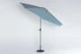 Outdoor Market Crystal Blue 9' Umbrella With Base - Side