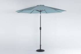 Outdoor Market Crystal Blue Umbrella With Base