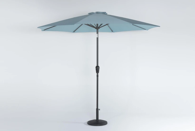 Outdoor Market Crystal Blue 9' Umbrella With Base - 360
