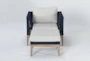 Crew Navy Outdoor Lounge Chair/Ottoman - Signature