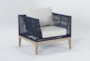 Crew Navy Outdoor Lounge Chair - Side