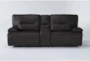 Marcus Chocolate 3 Piece 95" Power Reclining Console Loveseat With Power Headrest & Usb - Signature