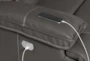 Marcus Grey 95" 3 Piece Power Reclining Modular Console Loveseat with Power Headrest & USB - Detail