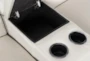 Kristen Silver Grey Leather 93" 3 Piece Power Reclining Modular Console Loveseat with Adjustable Headrest & USB - Detail