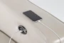 Kristen Silver Grey Leather 93" 3 Piece Power Reclining Modular Console Loveseat with Adjustable Headrest & USB - Hardware