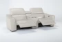 Kristen Silver Grey Leather 3 Piece 93" Power Reclining Console Loveseat With Usb - Recline