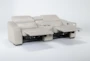 Kristen Silver Grey Leather 93" 3 Piece Power Reclining Modular Console Loveseat with Adjustable Headrest & USB - Recline