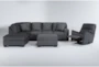 Romy Graphite 2 Piece Sectional With Left Arm Facing Chaise, Ottoman & Rocker Recliner - Recline