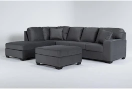 Romy Graphite 2 Piece Sectional With Left Arm Facing Chaise & Ottoman