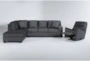 Romy Graphite 2 Piece Sectional With Left Arm Facing Chaise & Rocker Recliner - Recline