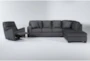 Romy Graphite 2 Piece Sectional With Right Arm Facing Chaise & Rocker Recliner - Recline