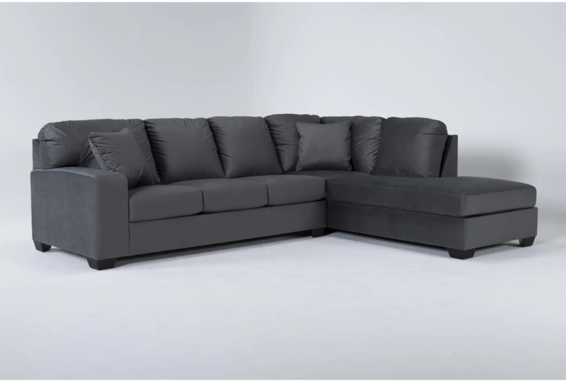 Romy Graphite 2 Piece 119" Sectional With Right Arm Facing Chaise - 360