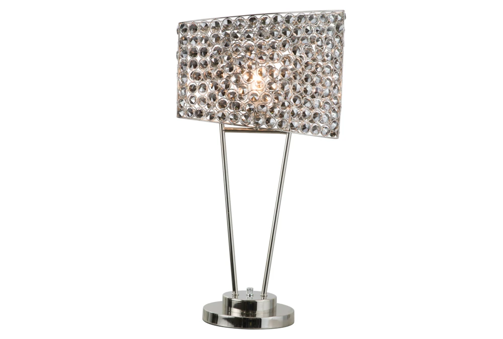 Table Lamp- Smoked Nickel With Crystal Shade