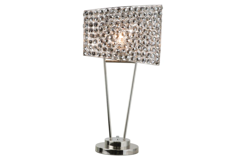 Table Lamp- Smoked Nickel With Crystal Shade - 360
