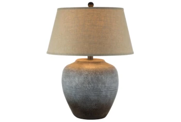 27.5 Inch Grey Rust Frost Hydrocal Table Lamp