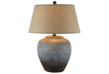 27.5 Inch Grey Rust Frost Hydrocal Table Lamp - Main