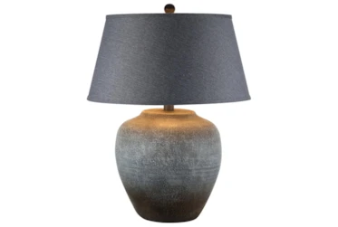 27.5 Inch Grey Rust Hydrocal Table Lamp