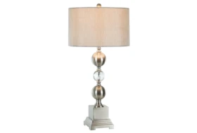 Table Lamp-Stained Nickel With Crystal