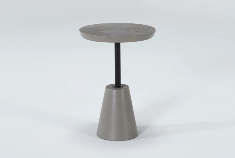 Concrete Round Etched Top Outdoor Accent Table - 360