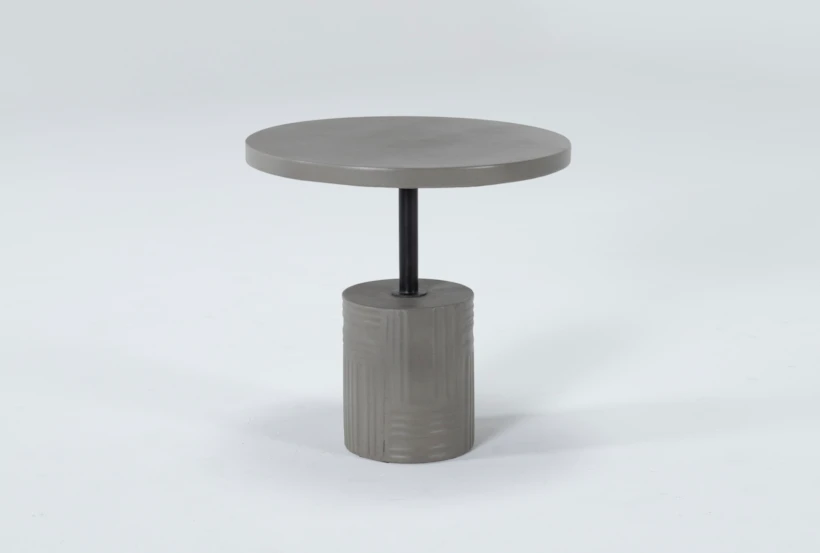 Concrete Round Etched Base Outdoor Accent Table - 360