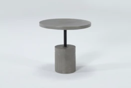 Concrete Round Etched Base Outdoor Accent Table