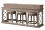 Spruce Sandstone Natural Wood + Metal Rectangle 77" Console Table - Detail